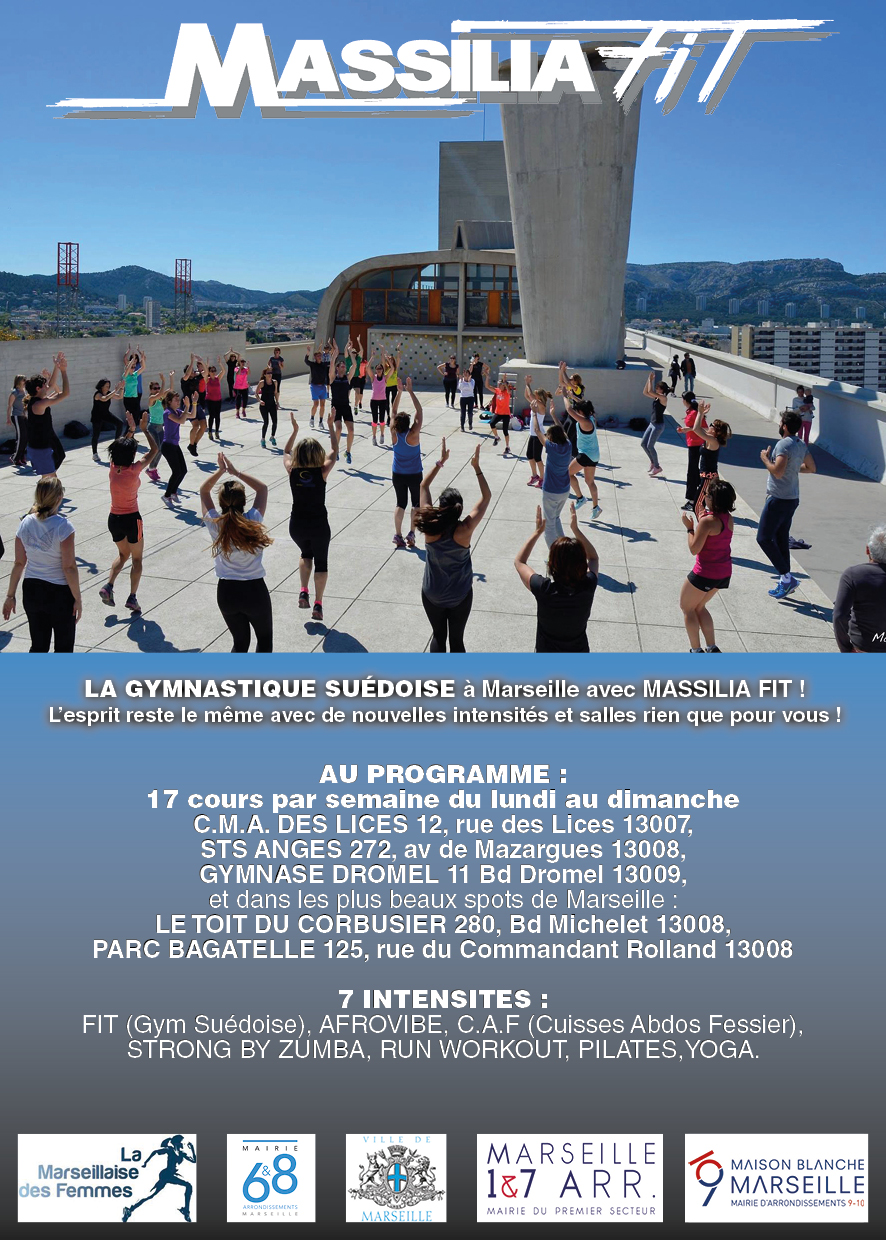 Massilia Fit vous proposes des cours de gym, Fit, yoga, piates, cuisses abdos fessiers, Strong By Zumba sur Marseille